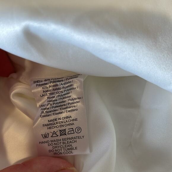 Sau Lee Fleur Floral Appliqué White Strapless Mini Dress Size 4 - Picture 10 of 10